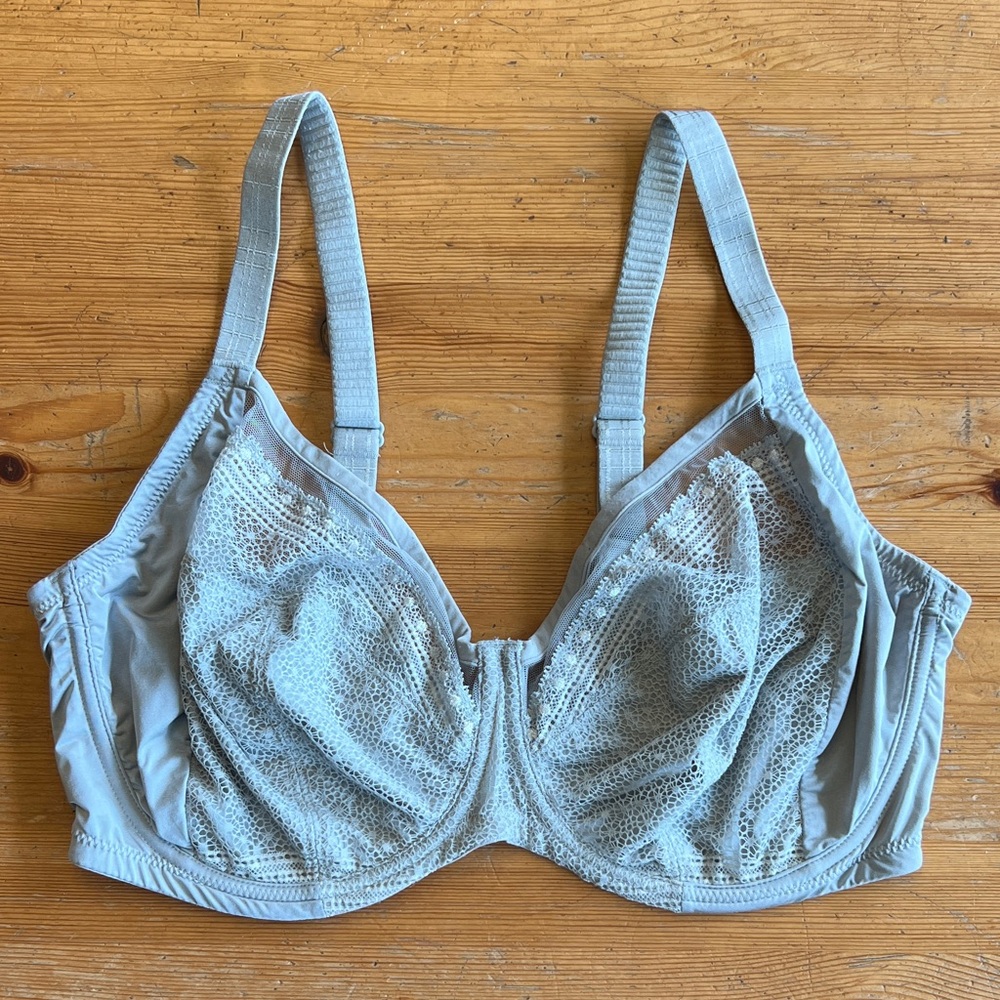 Chic Lace Women's Bra in Soft Gray
